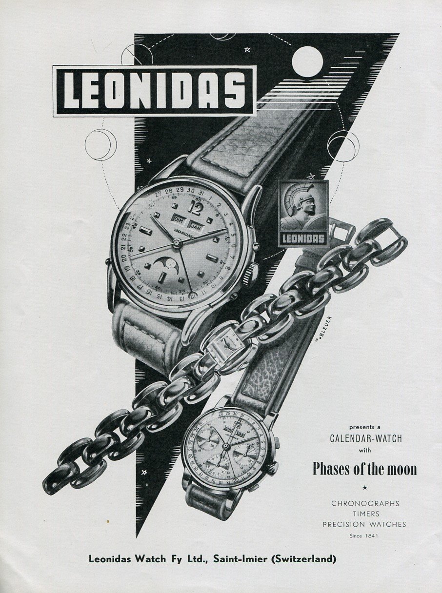 LOT:144 | LEONIDAS - a nickel plated wrist watch. 30.5mm.