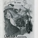 1948 Nicolet Watch Company Switzerland Original 1940's Swiss Print Ad Publicite Suisse
