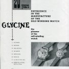 Original 1949 Glycine Watch Company 20 Years Experience 1940s Swiss Print Ad Suisse Publicite