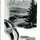 Original 1949 Nicolet Watch SA Switzerland 1940's Swiss Magazine Ad Advert Publicite Suisse