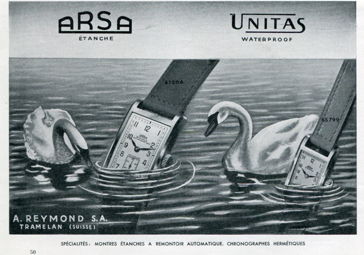 Original 1940 Arsa Unitas A Reymond SA Swiss Print Ad Advert SuissePublicite Montres