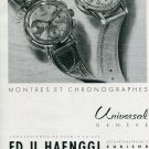 1945 Universal Geneve SA Watch Company Switzerland 1940's Swiss Print Ad Publicite Suisse Schweiz