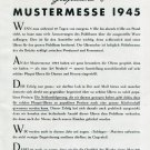 1945 Roamer Watch Company Gesprache Mustermesse Swiss Print Ad Publicite Suisse Schweiz