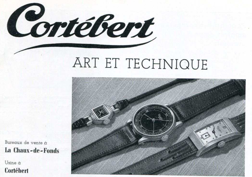 1939 Cortebert La Chaux-de-Fonds Switzerland 1930's Swiss Print Ad Publicite Suisse Montres