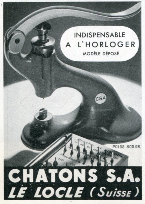 Vintage 1939 Chatons S.A. Le Locle Switzerland Swiss Print Ad Publicite Suisse Schweiz Suiza