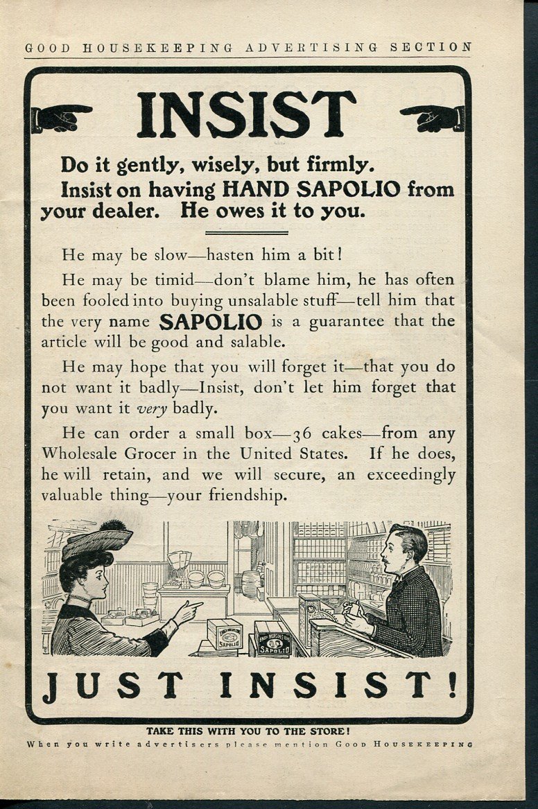 Original 1905 Sapolio Soap Vintage Early 1900's Print Ad Magazine Advert