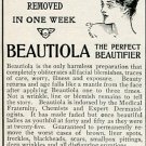 Original 1905 Beautiola E R Berry Chemical Co St Louis MO Early 1900's Magazine Ad Advertisement