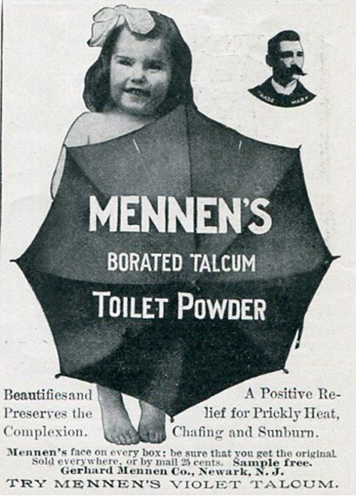 Original 1905 Gerhard Mennen Co Newark Talcum Toilet Powder Early 1900's Magazine Ad