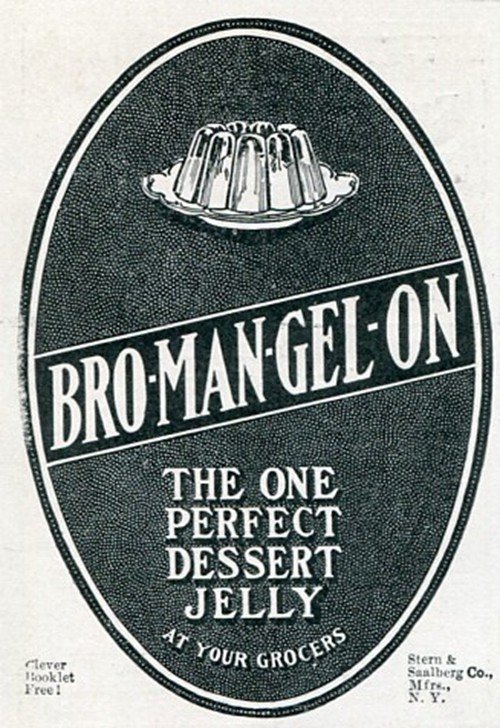 Original 1905 Stern & Saalberg Co Bro-Man-Gel-On Dessert Jelly Early 1900's Magazine Ad