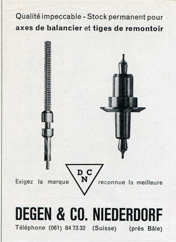 Degen & Co Niederdorf Switzerland DCN Vintage 1956 Swiss Print Ad Advert Suisse Horology
