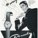 Donada Watch Co W. Racine Switzerland Vintage 1956 Swiss Print Ad Suisse Publicite Montres