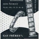Gay Freres SA Switzerland Vintage 1956 Swiss Print Ad Suisse Publicite Horology Horlogerie