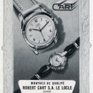 Robert Cart SA Watch Company Switzerland Vintage 1956 Swiss Print Ad Suisse Publicite Montres