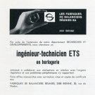 1969 FBR Fabriques de Balanciers Reunies Employment Advert Publicite Suisse Swiss Print Ad