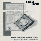Vintage 1956 Arthur Imhof S.A. Clock Co Publicite Suisse Swiss Print Ad Switzerland