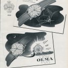 1956 Olma Watch Company Numa Jeanin SA Switzerland Vintage Swiss Print Ad Publicite Suisse Montres