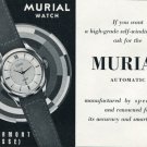 Vintage 1953 Murial Watch Co Switzerland Swiss Print Ad Publicite Suisse Montres Schweiz