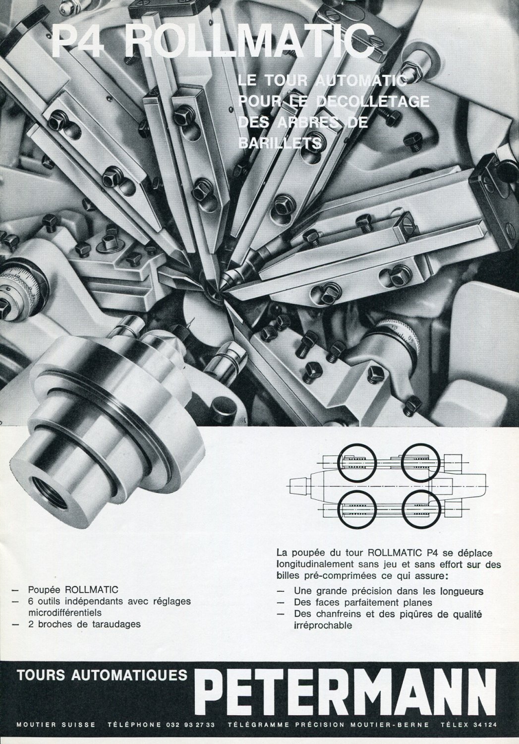 Vintage 1969 Publicite Petermann Rollmatic P4 Advert Swiss Magazine Ad Suisse Switzerland