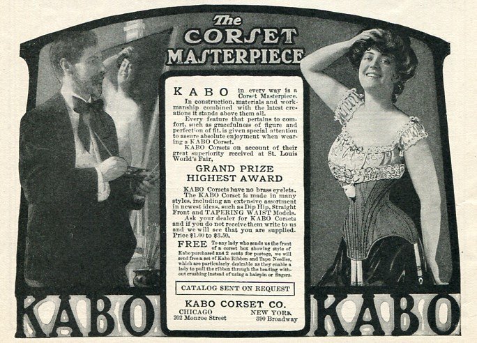 1905 Kabo Corset Co Chicago New York Lingerie Original Early 1900s Print Ad Advert Publicite