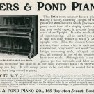 1905 Ivers & Pond Piano Co Boston MA Massachusetts Original Early 1900s Ad Advert Publicite