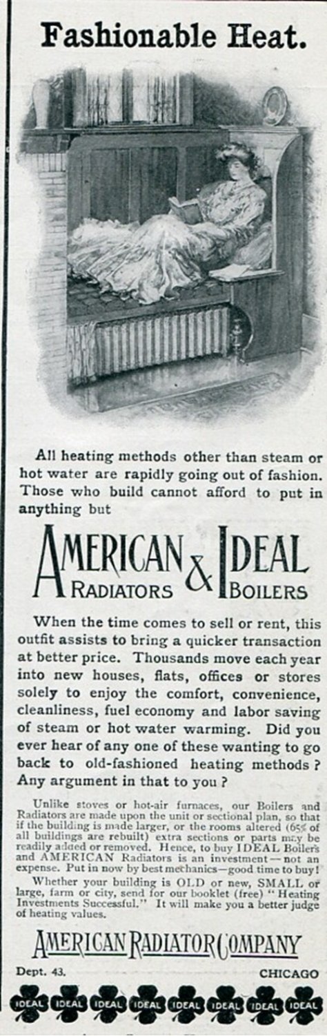1905 American Radiator Company Ideal Boilers Heat Heating Original early 1900's Vintage Ad Advert