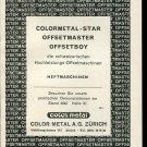 Vintage 1947 Color Metal AG Zurich Offsetmaster Swiss Print Ad Publicite Suisse Schweiz