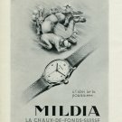 Vintage 1947 Mildia Watch Company Montres Mildia SA Suisse Publicite Swiss Print Ad Advert