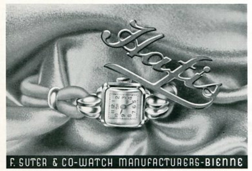 Vintage 1945 Hafis F Suter & Co Watch Manufacturers Switzerland Swiss Print Ad Suisse Publicite