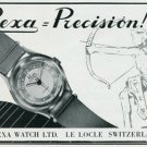 Vintage 1945 Prexa Watch Company Switzerland Swiss Print Ad Suisse Publicite Montres Schweiz Suiza