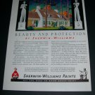Vintage 1936 Sherwin-Williams Paints Beauty and Protection 1930s Print Ad Advert Cleveland OH