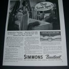Vintage 1936 Simmons Beautyrest Mattress Bed Floating Action Original 1930s Print Ad Advert Vintage 1936 Simmons Beautyrest Mattress Bed Floating Action Original 1930s Print Ad Advert
