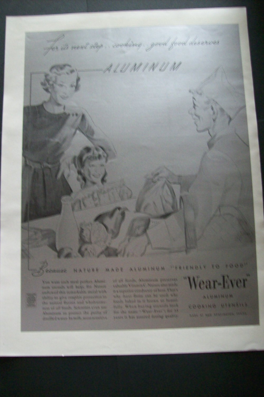 Vintage 1936 Wear-Ever Aluminum Kensington PA Friendly to Food 1930s Print Ad Advert WearEver
