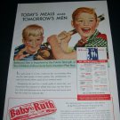 Vintage 1943 Baby Ruth Today's Meals Make Tomorrow's Men Curtiss Candy Co 1940s Print Ad Advert Vintage 1943 Baby Ruth Today's Meals Make Tomorrow's Men Curtiss Candy Co 1940s Print Ad Advert