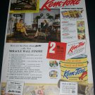 1943 Kem-Tone Miracle Wall Finish Original 1940s Print Ad Advert WW2 WWII Era