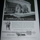Vintage 1943 Minneapolis Honeywell Automatic Heating War Bonds WW2 WWII 1940s Print Ad Advert