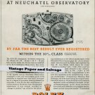 1945 Rolex Watch Co Scores 8.4 Points at Neuchatel Observatory Vintage 1940s Swiss Print Ad 1945 Rolex Watch Co Scores 8.4 Points at Neuchatel Observatory Vintage 1940s Swiss Print Ad