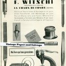 Vntage 1945 F Witschi Switzerland Original 1940s Swiss Print Ad Suisse Publicite Horlogerie Horology