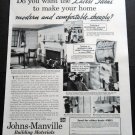 Vintage 1936 Johns-Manville Building Materials Asbestos Shingles 1930s Print Ad Publicite Advert