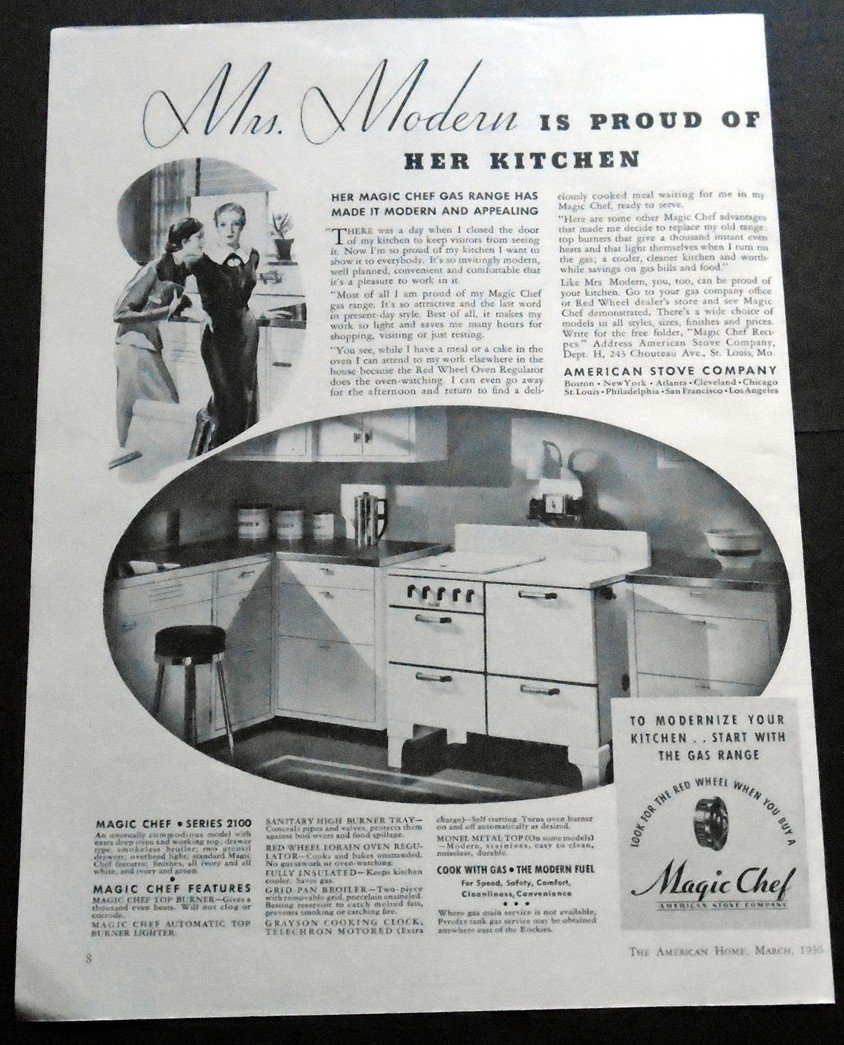 Vintage 1936 Magic Chef American Stove Company Gas Range St Louis MO