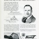 Vintage 1949 Tissot Watch Co Chs Tissot & Fils SA Swiss Print Ad Publicite Suisse Montres Suiza
