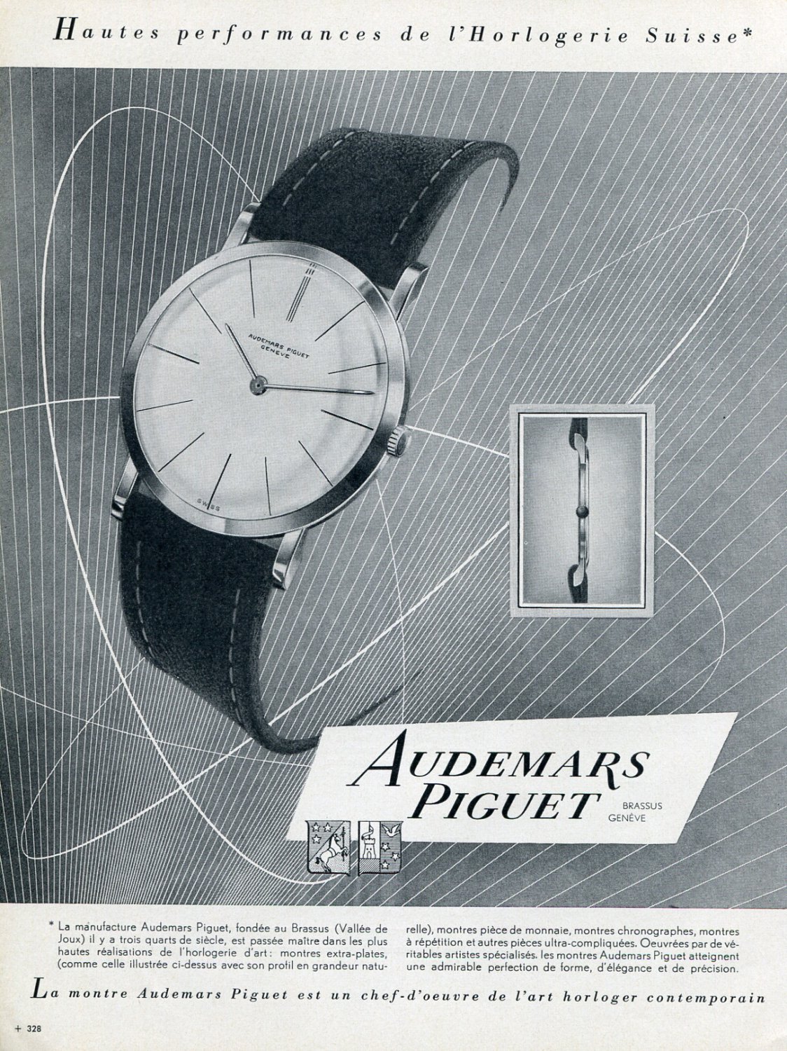 Vintage 1956 Audemars Piguet Watch Co Switzerland 1950s Swiss Print Ad ...