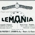 Vintage 1931 Lemania Watch Co Lugrin SA Suisse Publicite Montres Swiss Print Ad Schweiz Switzerland