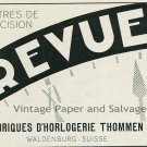 1931 Revue Watch Co Fabriques d'Horlogerie Thommen SA Swiss Print Ad Publicite Suisse Montres