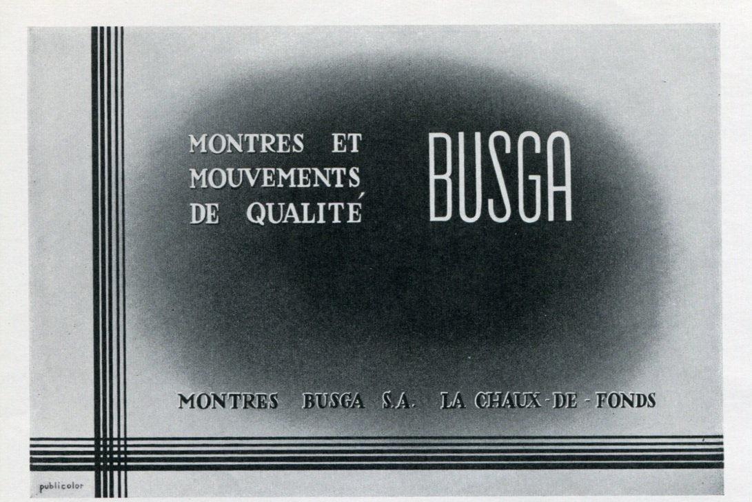 Vintage 1947 Busga Watch Company Montres Busga SA Swiss Advert Suisse Publicite Schweiz
