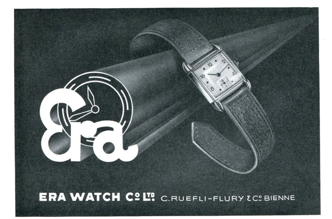 Vintage 1947 Era Watch Company C Ruefli-Flury & Co 1940s Swiss Advert Publicite Suisse Montres