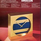 Angelus SA Clock Company Le Locle Switzerland 1974 Swiss Magazine Ad Advert Publicite Suisse