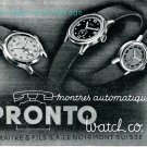 Vintage 1945 Pronto Watch Company L Maitre & Fils SA Le Noirmont Suisse Publicite Swiss Advert