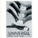 1942 Universal Geneve Watch Company Vintage Swiss Advert Publicite Suisse Montres 1940s