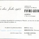 1945 Favre-Leuba CH Doxa Breitling 1940s Swiss Advert Publicite Suisse Montres Schweiz