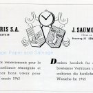 Vintage 1945 Oris CH SA Watch Co Switzerland 1940s Swiss Advert Publicite Suisse Montres